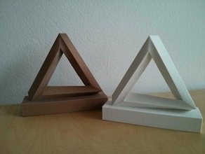 eschers penrose triangle base art award 3d print model - Mito3D