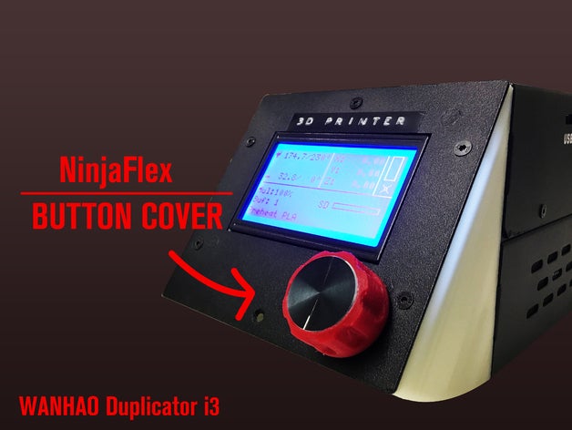 wanhao duplicator i3 ninjaflex button wrap 3d printer accessories flexible filament malyan mods 3D print model - Mito3D