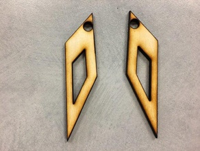 long pointy earrings lasercut 3d print model - Mito3D