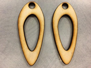 rounded hole earrings lasercut 3d print model - Mito3D