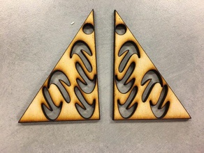 triangle holes earrings lasercut 3d print model - Mito3D