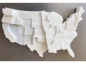 united states learning 3d map customized data rain usa 3d print model - Mito3D