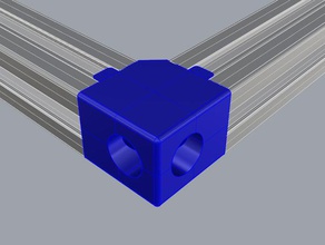 corner 2 ways extrusion aluminium 20x20 2020 3d printer parts 3d print model - Mito3D