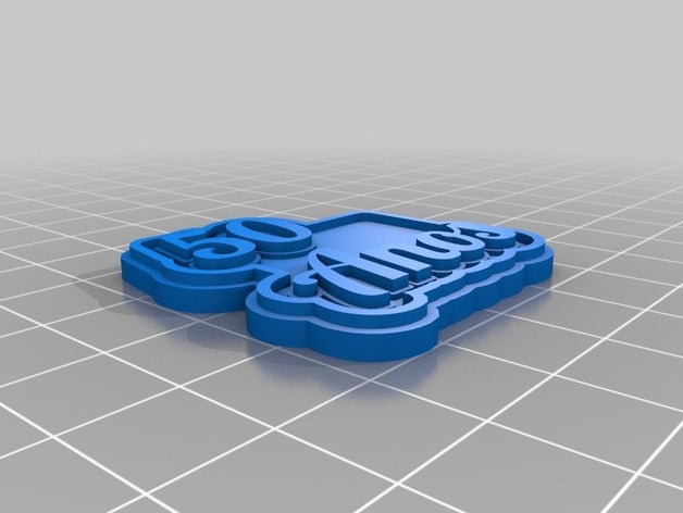 50 yıl Anahtarlık özelleştirilmiş 3D print model - Mito3D