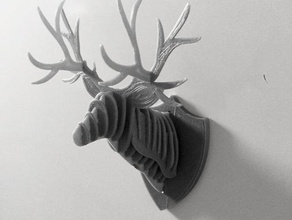 3d puzzle deer head fridge magnet puzzles 3d print model - Mito3D