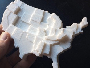 united states learning 3d map customized diabetes diabetic usa 3d print model - Mito3D