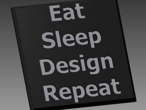 eat sleep design repeat coaster kitchen & dining coffee cup holder designproject drink 3d print model - Mito3D