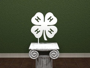 4-h logo signs logos 3dpicks 4h awesome cool farm great stand standing 3d print model - Mito3D