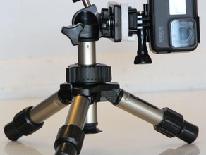 gopro tripod mount la fotocamera nero clip her0 5 eroe 3d print model - Mito3D
