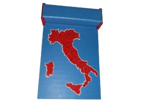 italienischen region puzzle-anzeigen-Speicher-box lernen Kinder didattica Italien mappa 3d print model - Mito3D