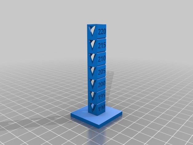 190-220x5 temp calibration tower 3d printing tests customized 3D print model - Mito3D