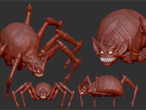 demon spider Kreaturen halloween 3d print model - Mito3D