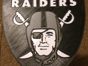 les aventuriers de trois tons logo des signes logos le football américain l'équipe la nfl oakland raiders d'oakland 3d print model - Mito3D