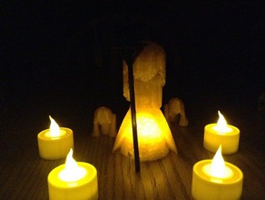 halloween tealight set 3d printing cross ghost decoration happy pumpkin soul tea light tombstone 3d print model - Mito3D