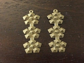 diamond flower earrings 3d print model - Mito3D
