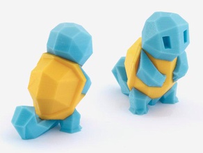 low-poly squirtle multi dual extrusion version toys games 3ds bcn3d bulbasaur charmander chikorita color colour cyndaquil extruder faceted gamer geometric geometry low poly minimal mk2 nintendo pikachu pixel pixelart pokemon polygon polygons prusa i3 retro sigma simple tortoise totodile turtle ultimaker 3 video game videogame 3d print model - Mito3D