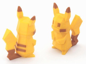 low-poly pikachu- multi dual extrusion version toys games 3ds bc3d bulbasaur charmander chikorita color colour cyndaquil extruder faceted gamer geoemtry geometric low poly minimal mk2 nintendo pixel pixelart pokemon polygon polygons prusa i3 retro sigma simple squirtle tortoise totodile turtle ultimaker 3 video game videogame 3d print model - Mito3D