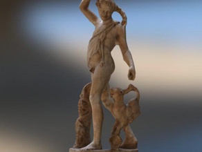 sátiro panther varreduras réplicas A impressão 3d Digitalização em património cultural grego homem mitologia romano escultura 3d print model - Mito3D