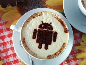 android cacao, cappuccino stencil art la prima colazione caffè 3d print model - Mito3D