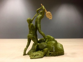 nation doc vs zombie statue people 3d print model - Mito3D