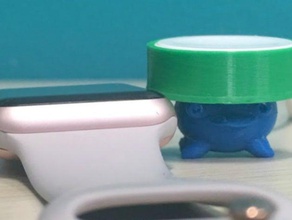 lotad remix bureau de apple watch dock openscad pokemon stand 3d print model - Mito3D