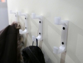 simples dupla forte walldoor gancho organização para casaco cabide de parede 3d print model - Mito3D