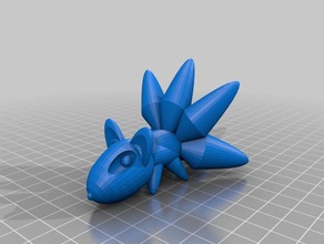 oro fox a los animales biblioteca pokemon tinkercad 3d print model - Mito3D