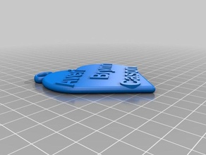 my customized heart keychain keychains 3d print model - Mito3D