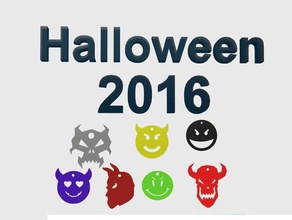 halloween faces 2d art anger angry collection demon devil eyes ghost heart jaw props scary smile smiley 3d print model - Mito3D