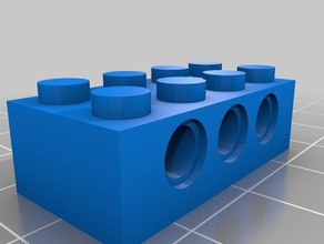 blocs lego 4x2 3 technik trous la construction les jouets personnalisé 3d print model - Mito3D