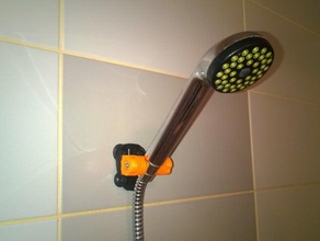 shower head holder no drilling tiles bathroom accessories plumbing 3d print model - Mito3D