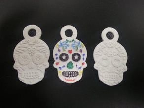 mexican skull keychain keychains art day dead dia los muertes halloween holiday mexico 3d print model - Mito3D