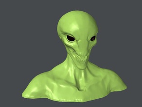 alien xcom 2 sectoid busto esculturas jogos de vídeo 3d print model - Mito3D