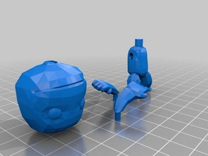 sackboy de littlebigplanet plein bras tournant la tête jeux 3d print model - Mito3D