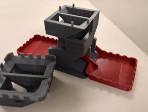 modular dice tower fold-up trays 3d print model - Mito3D