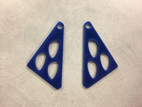 triangolo orecchini foro lasercut 3d print model - Mito3D