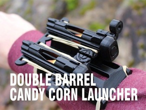 double barrel candy corn launcher 3d printing blaster cosplay costumechallenge fun gun halloween mounted party weapon wrist 3d print model - Mito3D