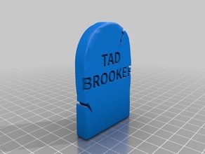 tad brooker head stone grave halloween other customized 3d print model - Mito3D