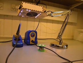 solder fume extracter lamp hand tools arduino desk esp8266 neopixels extractor ikea hack laser cutter ws2812b 3d print model - Mito3D