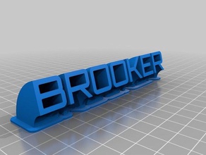 brooker sweeping name plate office customized 3d print model - Mito3D
