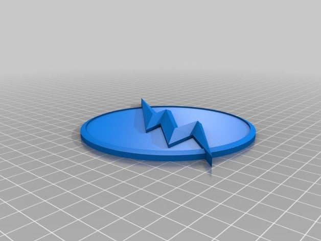 flash emblem fixed 3d printing cw logo reverse 3D print model - Mito3D