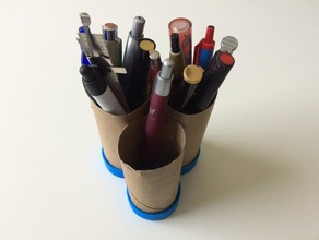 paper tube pencil holder base office diy organization towel pen 3d print model - Mito3D