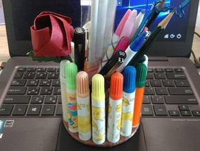 color pen holder office easy print openscad upcycle upcycling 3d print model - Mito3D