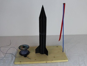 Imprimée en 3d rocket moteur-fusée de l'impression parachute rbx rbx1 robox 3d print model - Mito3D