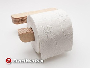 toilet roll holder bend cnclaser bathroom cnc router lasercut plywood stepcraft paper zenziwerken 3d print model - Mito3D