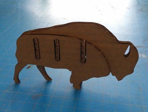 láser de corte bisonte a los animales cartón lasercut cortador 3d print model - Mito3D