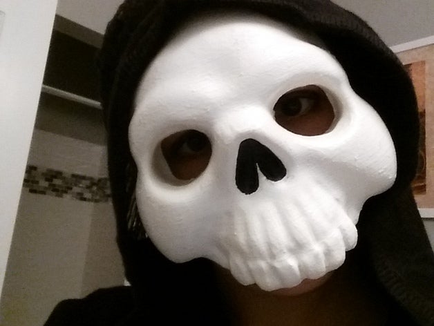 glow-in-the-dark half skull costume 3D print model - Mito3D