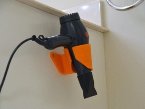 hair dryer holster holder slot wide set screws organization beauty 3d print model - Mito3D