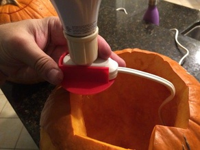 pumpkin light bulb holder art tools glowing halloween carving 3d print model - Mito3D