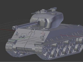 m4a3e8 sherman tank toy game accessories model world tanks 3d print model - Mito3D